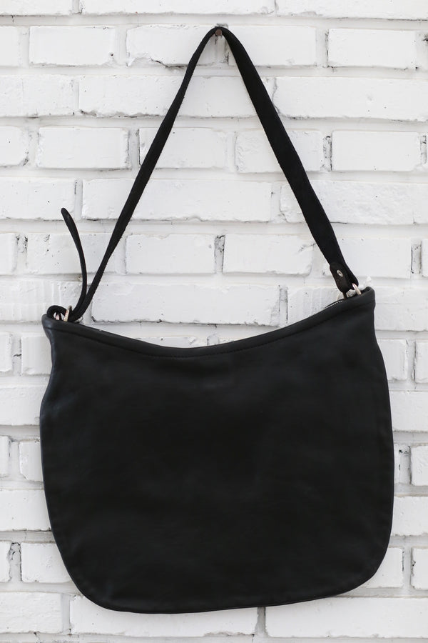 GUIDI Large Half Moon Bag Q25 Italy Craftsman GD-Q25-BLKT